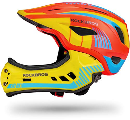 ROCKBROS Kids Full Face Bike Helmet Lightweight Detachable MTB Helmet