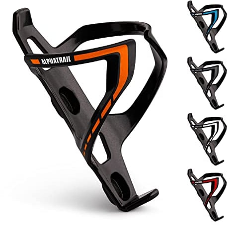 Alphatrail Fahrrad Flaschenhalter Max I Lebenslange Anti-Bruch Garantie 36g Lightweight Design I Inkl. Befestigungsschrauben I Kompatibel mit Cube, SKS, Elite, Topeak UVM. Trinkflaschen I Orange
