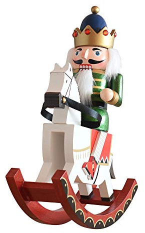 Omenluck Weihnachtsdekoration, Schaukelpferd, zum Aufhängen, aus Holz, Weihnachtsdekoration, Geschenkidee, 1 Stück