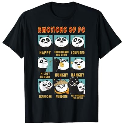 Kung Fu Panda Emotions Of Po Portrait Grid Maglietta