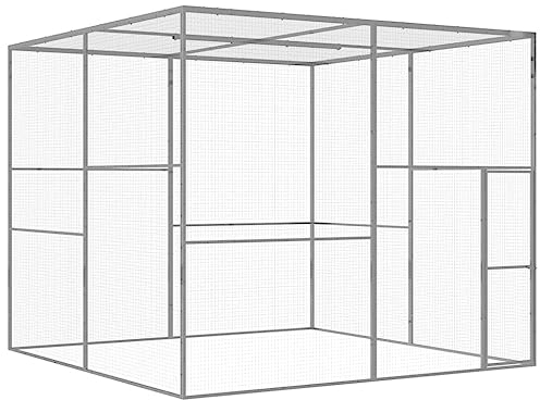 vidaXL Katzenkäfig 3x3x2,5m Verzinkter Stahl Katzengehege Haustierkäfig Käfig