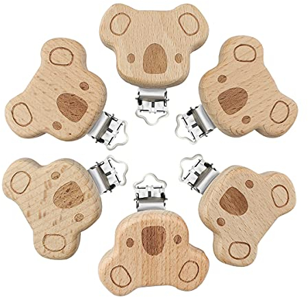ARTESTAR Pince Attache Tetine, Attache Tetine Bois, Clip Attache Tetine, Accroche Tétine Bois pour Attache Tetine Kit Attache Tetine Bois