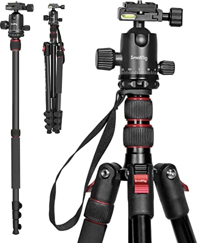 SMALLRIG Treppiede per Fotocamera in Alluminio Leggero da 78 (198 cm), Monopiede Pieghevole per DSLR da Viaggio, Carico Utile Massimo 15 kg (33 Libbre), Altezza da 18,5 a 78 - 3474C