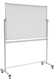 ALLboards Mobiles Whiteboard PREMIUM 220x120cm Magnettafel, Fahrbare Drehtafel, Beidseitig, Magnetisch, Trocken Abwischbar