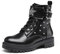 DREAM PAIRS Kids Ragazze Moda Stivali Bambine Caldo Inverno Stivaletti Stringati per Bambina,Size 31,Nero/Pu,SDBO2231K-E