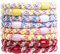 AXEN 8PCS Elasitc Hair Tie for Women Girls, Cotton Bands Soft Woven Ponytail Holders for Thick Hair and Curly Hair, Double Mixed Colors