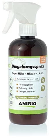 Anibio Umgebungsspray 500ml - Umgebung Spray Zecken Flöhe Milben Floh Larven Ungeziefer Schutz