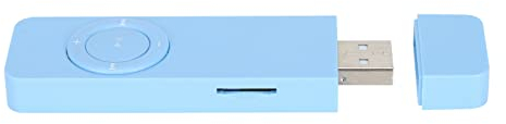 PUSOKEI Lettore Musicale, Chiavetta USB MP3 con Auricolari da 3,5 Mm/1,4 Pollici, Lettore MP3 con Cordino, Espandibile Fino a 32 GB(Blu)