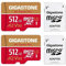 [5 Jahre kostenlose Datenwiederherstellung] GIGASTONE 512GB 2er-Pack Micro SD Karte, 4K Game Pro, bis zu 160/100 MB/s, MicroSDXC Speicherkarte für Nintendo Switch 1 Gopro DJI, A2 V30 U3 +Adapter