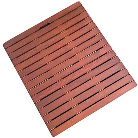 IZDOGA rutschfest Badematte Holz,Mehrzweck Antirutschmatte,Modernes Boden für Dusche/Badewanne/Poolbereich,Lattenrost-Design,Hygienisch,rutschfeste,Einfach zu Säubern (75 * 90cm,Dark Color)