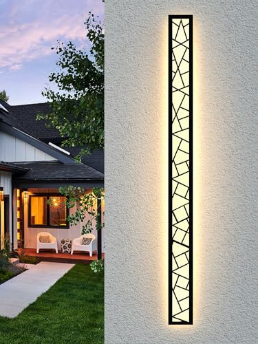LED Lange Wandleuchte Ip67 Wasserdicht Wandlampe Led Lang Wandlampe Villa Innen Außenwandleuchten Anthrazit Lange Wandleuchten Aussen Gartenwandbeleuchtung Garage Terrasse-150CM,Warmes Licht