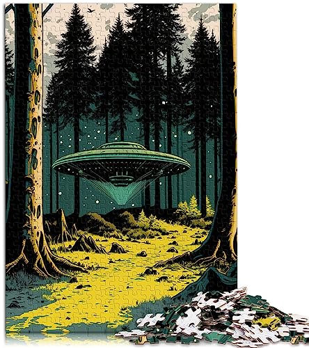 UFO Art 1000 teiliges Puzzle für Erwachsene, Puzzles aus Pappe für Erwachsene, Kinder ab 12 Jahren, Spielzeug Gedankenspiel, 10,27 x 20,47 Zoll/26 x 38 cm.