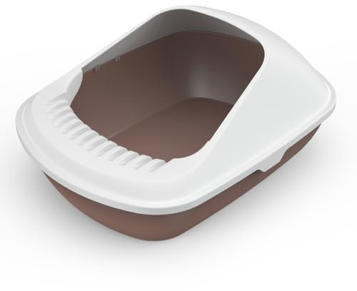 AllPetSolutions Cat Plastic Shell Litter Tray Toilet With Scoop Kitten Easy Cleaning Litter Tray | 50.5 x 38 x 23cm