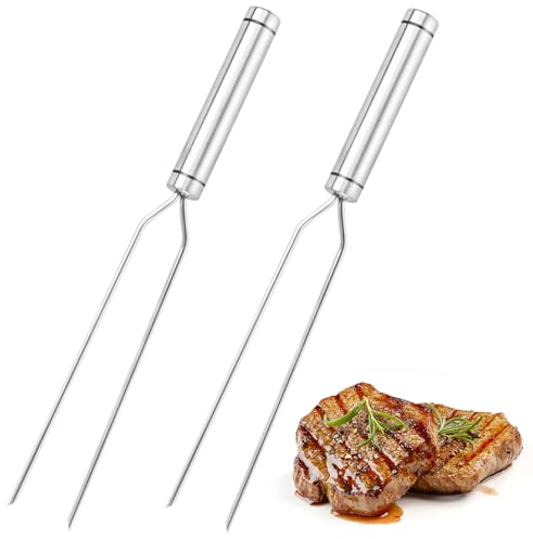 Carving Fork,2 Pcs Meat Fork Stainless Steel Meat Carving Forks Long Handle Cooking Tool for Pork Turkey Chicken Beef,Silver,11.4 Inch/29 cm