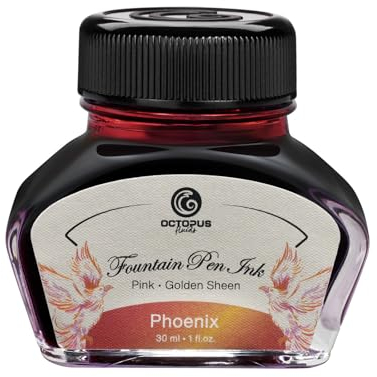 Octopus Fluids Phoenix Sheen Ink Fountain Pen Ink Glass Orange 30ml, SH-OR-025-030