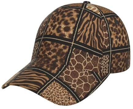 Wild Zoo Sommer Unisex Baseball Cap Hut Stilvoll und Bequem - Perfekt für Outdoor Wear, Sport, Freizeitkleidung Schwarz, Schwarz, Einheitsgr��e