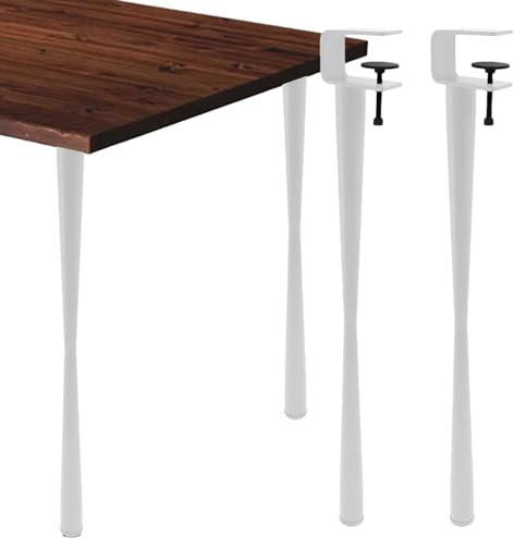 SENZZ Table Clamp Legs, No Drilling Design to Protect the Desktop, Clamp on Table Legs Easy to Assemble Without Drilling Removable Table Clamps Hairpin Legs for