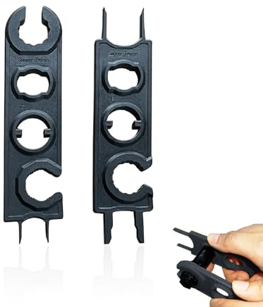 2 Stück MC4 Werkzeug Schlüssel, Solar Schraubenschlüssel Photovoltaik Solar-Schraubenschlüssel Stecker Wieder Lösen Stecker Werkzeug für Solarpanel Kabel PV-Systemdraht und Steckverbinder, Schwarz