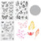 ANTHYTA 3 Stück Silikon Stempel Blumen Blätter Transparente Stempel Frühling Silikonstempel Klare Stempel Clear Stamp Set mit Acrylblock Silikon Stempelset für Frühling DIY Bullet Journal Fotoalbum