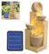 BTGGG Solar Water Feature - Outdoor Garden Water Fountain with Lights & Solar Waterfall Decoration - 4 Tier Cascading Fountain, Yellow