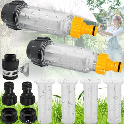 truee 11 Pezzi 3/4Set Di Filtro Per L’Acqua Per Idropulitrice, Filtro Idropulitrice, Filtro Acqua Camper, Filtro Acqua Giardino, 3/4 pollici prefiltro acqua set, con 4 inserti filtro+5 connettori
