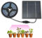Solar Wachstumslicht, 5W 5V 5A Solarpflanzen Wachstumslichtstreifen 5M Solarbetriebene LED Pflanzen Wachstumslampe Fördert Wachstum Solar LED Pflanzenlampe Grow Light Pflanzenlicht mit Solarpanel