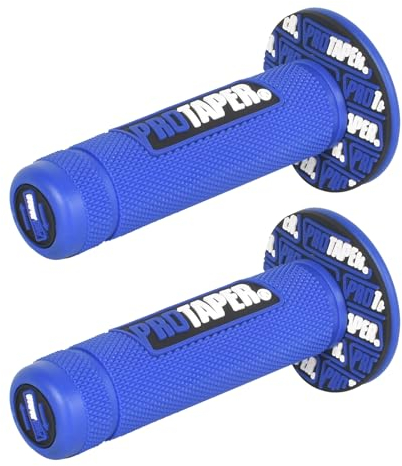 Manillar de Goma para Motocicleta,22mm/24mm Manillar de Goma para ciclomotor,Punos para Scooter Agarraderas Moto para Manillar de Motos de Cross, Pitbike, Enduro,Antideslizante y Duradero (Azul)