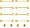 Gojewen 12er Zungenpiercing Brustwarzenpiercing Chirurgenstahl Gold Piercing Zunge Brustwarze Barbell 16mm