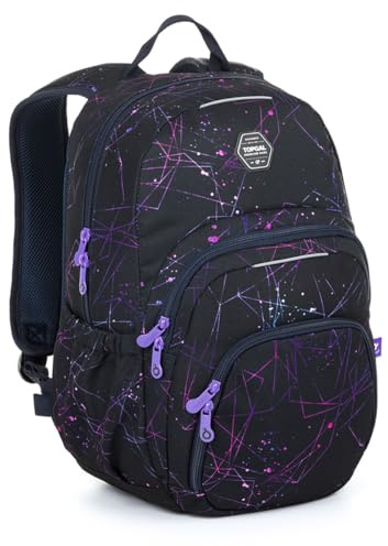 TOPGAL Schulrucksack für Mädchen ab - 5. Klasse - SKYE 24031 (Schwarz Lila)