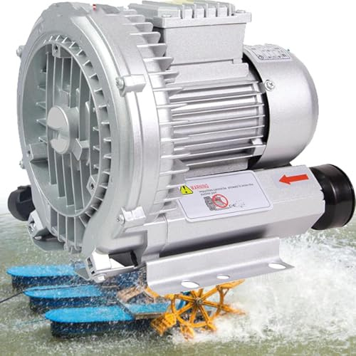 ExoticaBlend 120W-1100W Regeneratives Gebläse,Seitenkanalverdichter Radialventilator Radialgebläse,Gasringturbine Gasringverdichter,Aluminiumlegierung Pumpe,750W