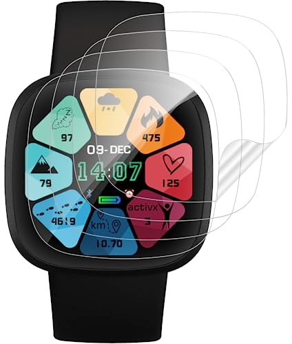 Carantee für Panzerglas für Fitbit Versa 3/Versa 4/Fitbit Sense 2/Fitbit Sense Schutzfolie, Displayfolie für Fitbit Sense Schutzglas, Weich TPU 3D Gebogenes, Blasenfrei für Versa 3 Displayschutz