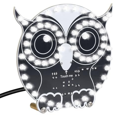 DONGKER Löt Bausatz, Eulenform LED Licht Löten Übungssatz, DIY Electronic Kits für Anfänger, Lehr und Lernausbildung DIY Lötprojekt LED Lampen Bausatz mit Touch-Steuerung, für MINT-Fächer