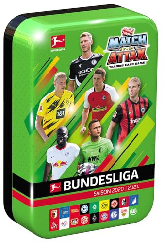 Bundle mit Topps Match Attax Bundesliga 2020/21-1 Tin Box + Exclusive Collect-it Hüllen