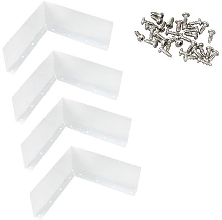 HOLEPU 4 Pcs Foldable Gutter Valley Splash Guards, Roof Rain Diverter White roof Valley Diverter, with 32 Screws