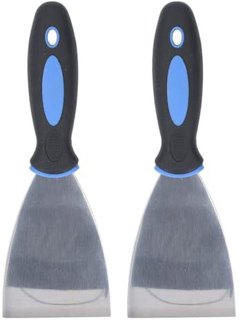 2-teiliges Spachtel-Set aus Edelstahl Zum Reparieren von Trockenbauwänden und Zum Entfernen von Tapeten, mit Bequemem Griff und Loch Zum Aufhängen (Fafeicy1peqku60bx-11)