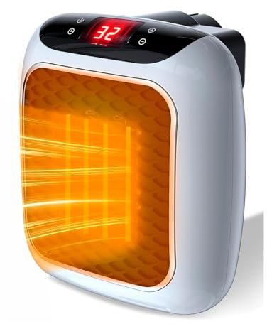 RevolutionLine - Calefactor eléctrico de pared 800W | Calentador portátil inteligente de 400W/800W | Con termostato y temporizador regulables, protección contra sobrecalentamiento y pantalla LED