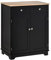 HOMCOM Meuble de Rangement Buffet Salon avec placards à Portes, 2 tiroirs et étagère réglable, Armoire de Rangement pour Salon, Cuisine, Chambre, Noir et Bois Naturel