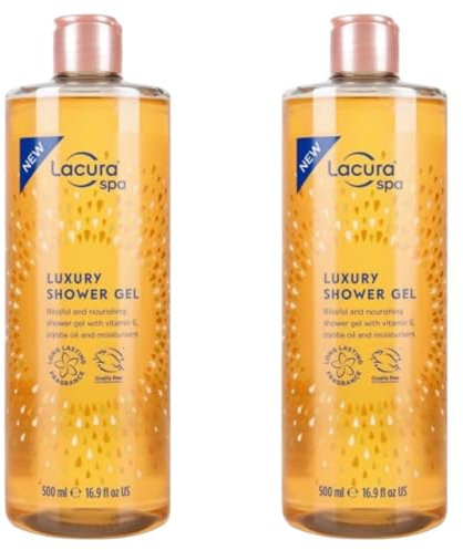 2 x Lācura | Spa Luxury Shower Gel | Vitamin E | Jojoba Oil |Vitamin E + moisturisers - 500ml