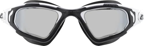 CRESSI Vortex Swimming Goggles for Adults, Curved Lenses for Wider Vision | Broader Side Vision, Personalised Fit, Stable Through Laps, TPE Semi-Rigid Frame, Anti-Fog, Adult Swimming Goggles