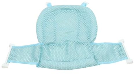 Verstellbares Punkt mit Babybadewannennetz Drei Schnalle für Neugeborene | Pp, Blau, Tragbar für Badewanne und Draußen, Stützt Rücken, Rutschhemmend, Hautfreundlich