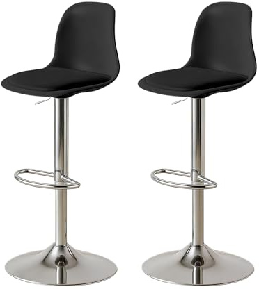XUEGW Modernes Barhocker-Set à 2 Stück, höhenverstellbare Drehbarhocker mit Rückenlehne und Fußstütze, Barhocker für Kücheninseln und Homebars