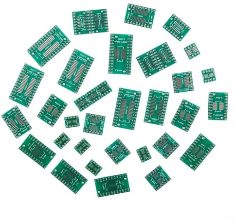 Pumixiy IC Conversion Board for Mount Devices, to DIP PCB Adapter for SOP MSOP SSOP TSSOP SOT23 8 10 14 16 20 24 28 Pin, 35 Piece Kit