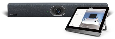 Yealink MeetingBar A20 4K UHD - Barra de video todo en uno con panel táctil CTP18 para habitaciones pequeñas y de grupo, cámara de 20 MP, zoom de 8x, 8 micrófonos, altavoz de 5 W, marco automático