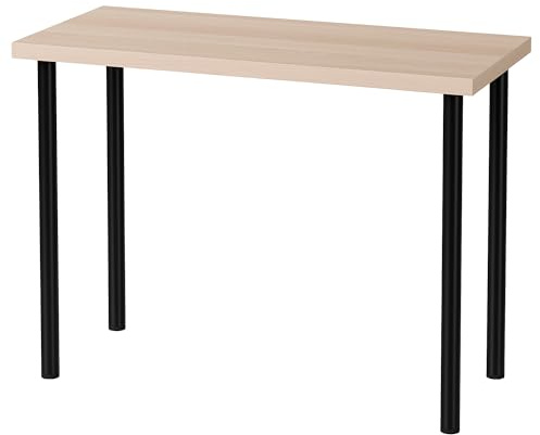 ProTuning Adils / LINNMON Tisch, weiß gebeizte Eichenoptik/Schwarz, 100 x 45 cm