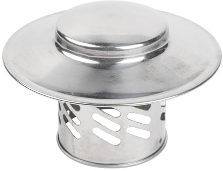 Tidevib Schornsteinkappe aus Edelstahl für Dachrohr und Rauchabzug, 304 Edelstahl-Außenwand, Frischluftauslass mit Regenschirm-Design, 80 mm/110 mm/160 mm/200 mm Größe