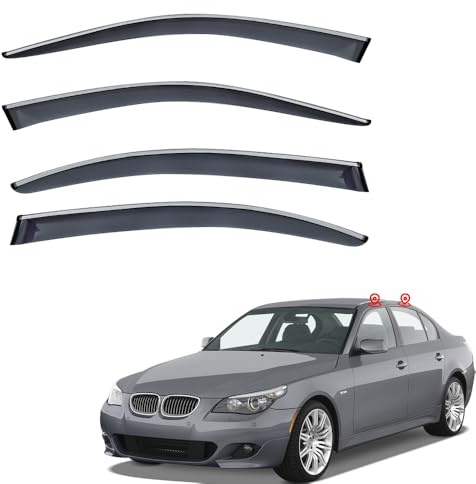 WENINETIES Windabweiser Autofenster für BMW 5 Series E60 2004-2010 SWB, Car Comfort Windabweiser Regenabweiser Aerodynamisch Regenschutz Integrierte Deflektoren Luftabweiser