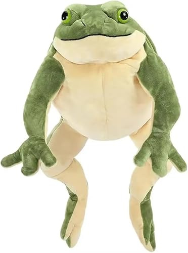 AQCQDQ Großer Grüner Frosch Kuscheltier – Weiches Plüschtier Frosch, Niedliches Stofftier für Kinder & Erwachsene, Kissen & Deko, Geschenkidee (Grün,27cm)