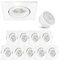 linovum Extra flache LED Einbaustrahler 10er Set eckig weiß schwenkbar - Einbauspot für 230V inkl. 4W LED Modul neutralweiß