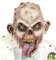 W WIDMANN MILANO Party Fashion 00510 - Halbmaske toxischer Zombie mit Haaren, Psycho, Halloween, Karneval, Mottoparty