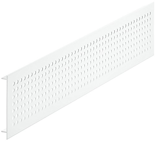 Gedotec Lüftungsgitter Tür-Gitter weiß lackiert Abluftgitter Aluminium | Belüftungsgitter eckig | 500 x 100 mm | Türlüftung mit Rundlochung Ø 6 mm | Möbelbeschläge | 1 Stück